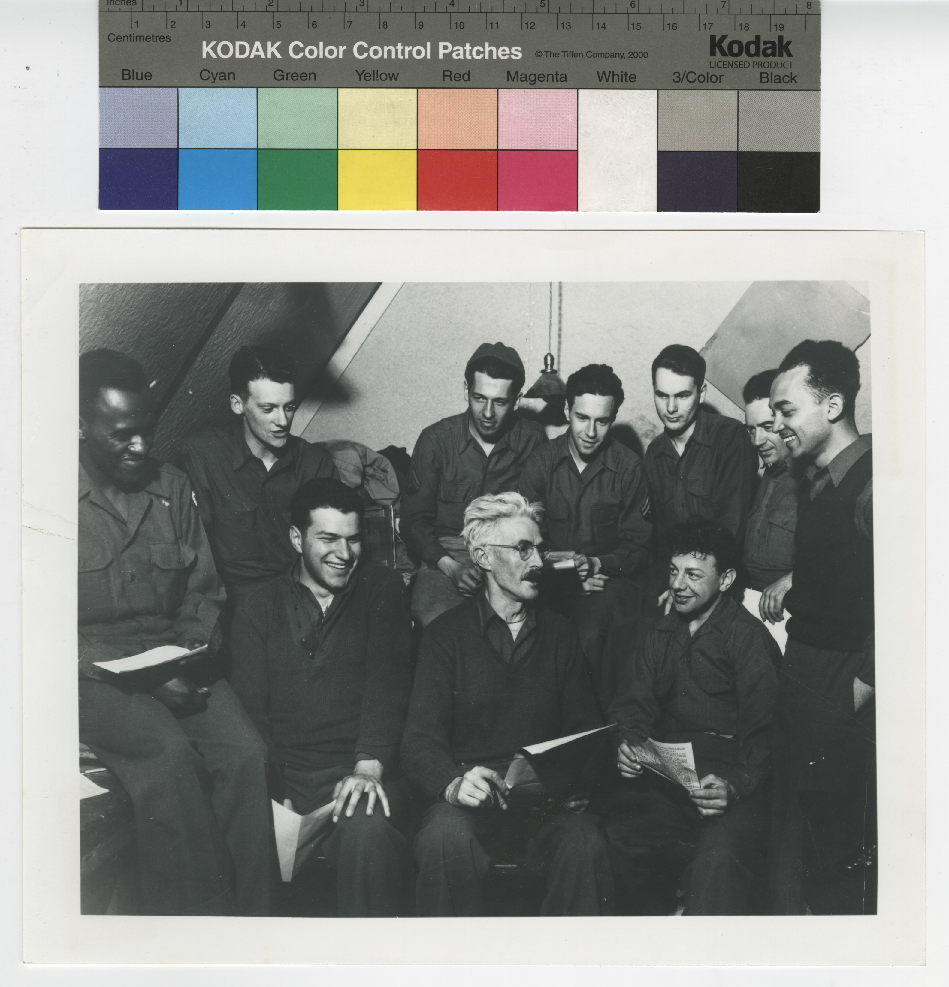 Novelist Dashiell Hammett with the integrated staff of The Adakian c. 1942-43