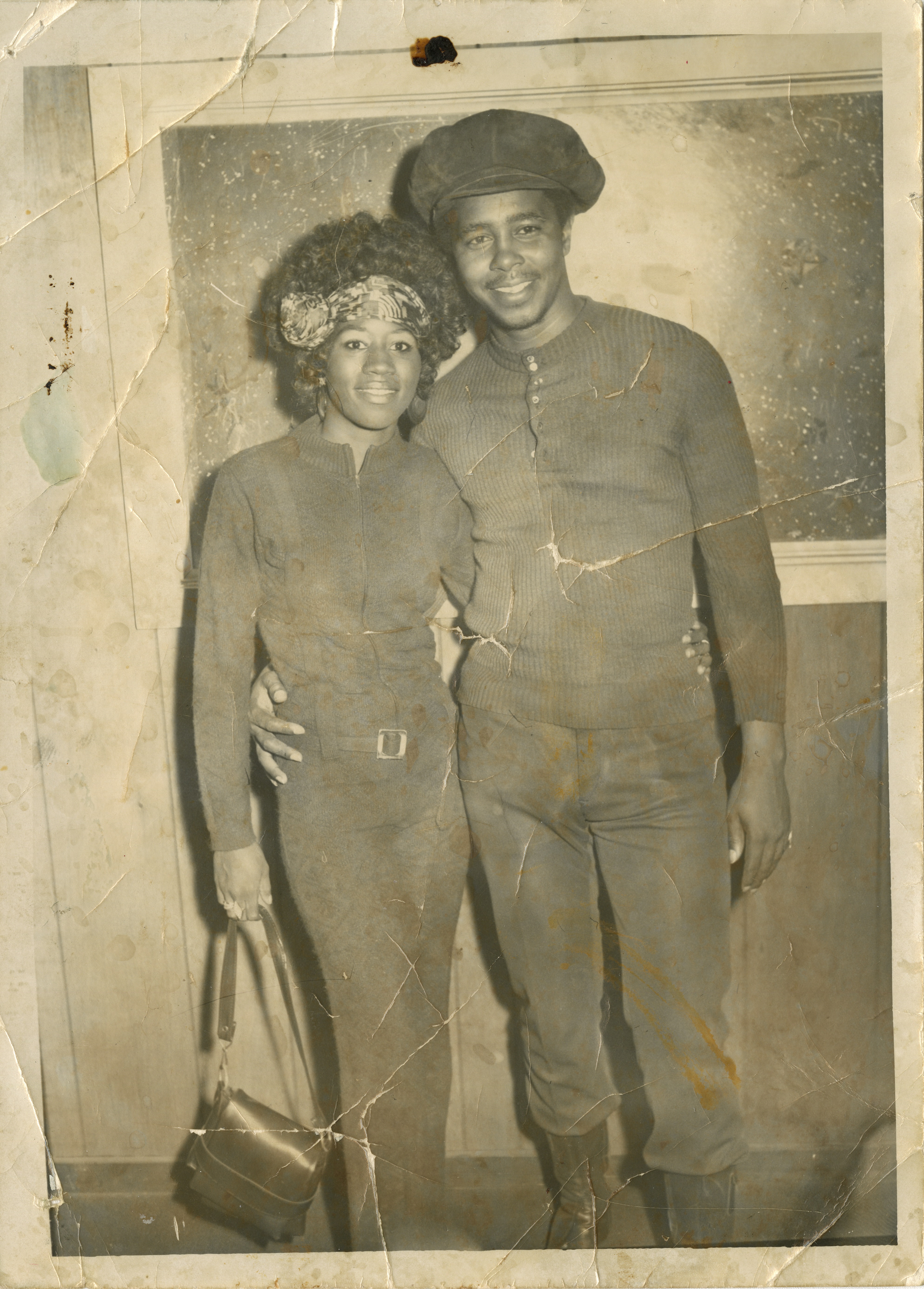 Ed and Frances Wesley dressed for a night out on the town, Chicago, IL, 1972